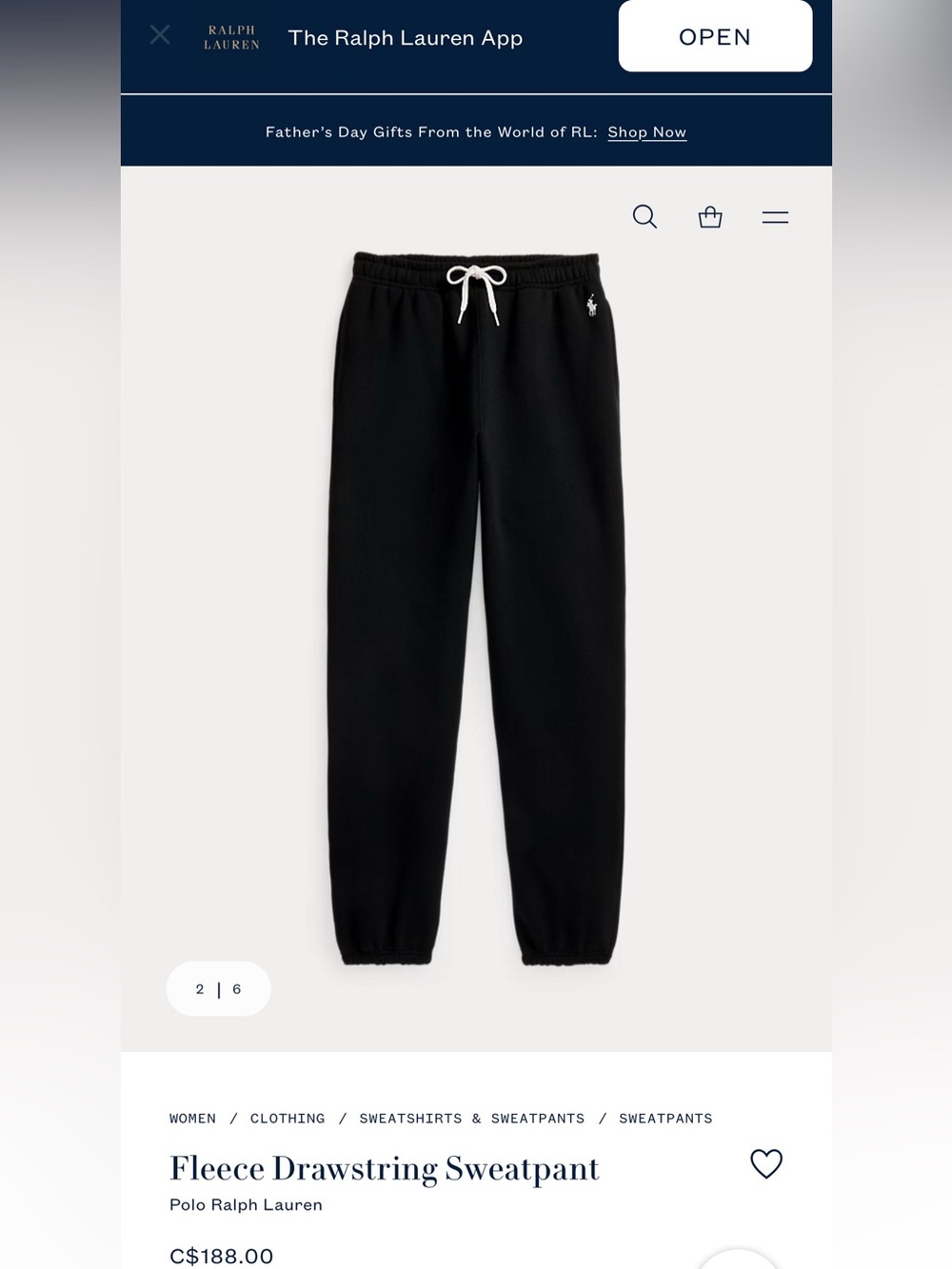 Polo by Ralph Lauren Black Fleece Crewneck Sweatshirt AND Sweatpants- Never Worn - Picture 3 of 8